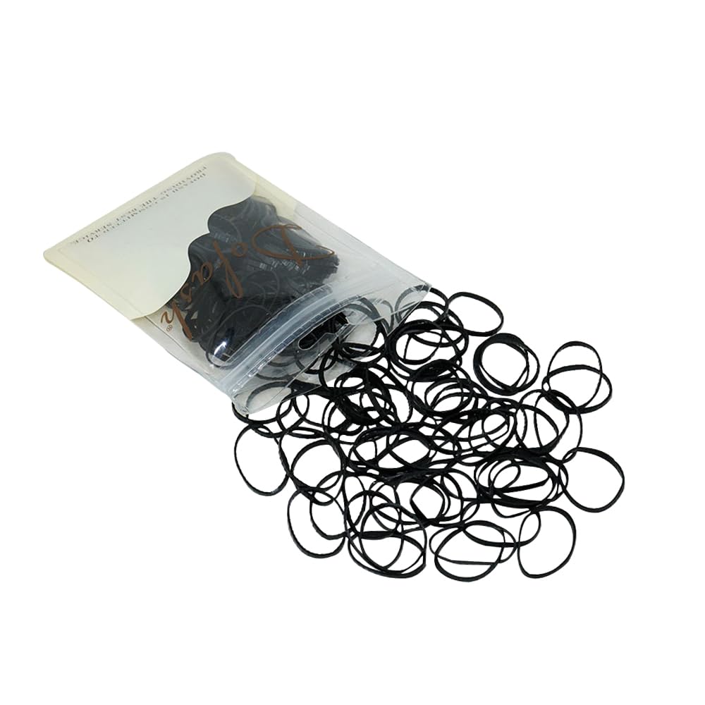 Dofash Hair Ties for Women's Hair, 2 * 75MM Polybands Hair Elastics, 200pcs (Black)
