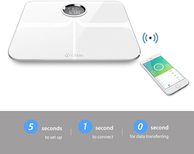 YUNMAI Premium Smart Scale - Body Fat Scale with Fitness APP & Body Composition Monitor with Extra Large Display - Works with iPhone...