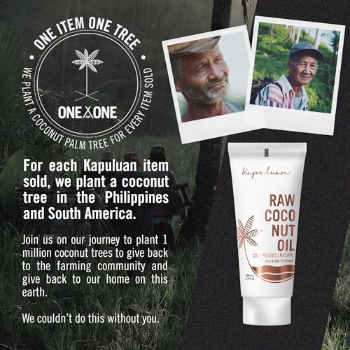Kapuluan Pure Coconut Oil for Hair, Skin - Raw Extra Virgin Coconut Oil - Pure Unrefined Cold Pressed Oil with MCTs for Body Care or Haircare, Hair Growth, Aceite de Coco Natural 3 Pack, 100ml