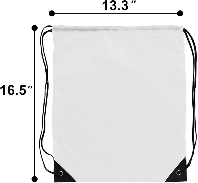Drawstring Backpack Bulk 42 Pcs String Backpack Drawstring Bags Cinch Bag Sackpack for Men Women Gym (White)