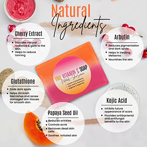 DERMAXGEN Organic Kojic acid & Vitamin C Soap Bar | Arbutin, Glutathione | Advanced Glowing formula, Replenish, & Radiant Skin | Pure Natural Pigmentation For Face & Body - 5 OZ Each (Pack 1)