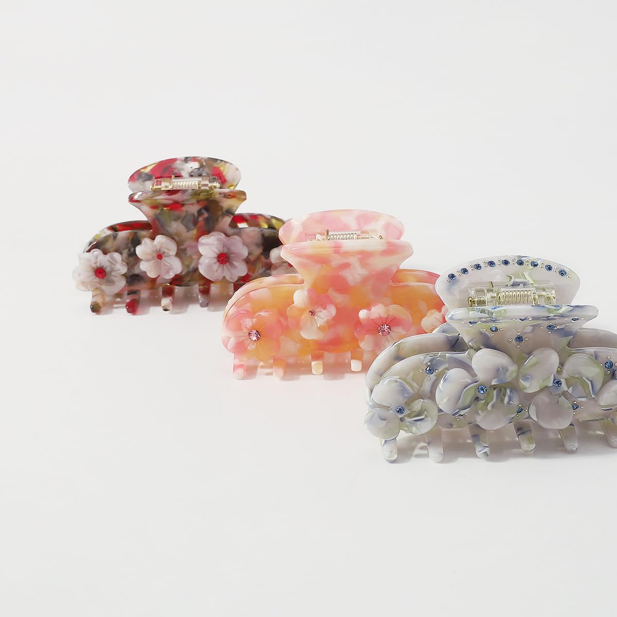 Lovely Floral Hair Clip,Acetate Claw Clip for Women,Women Hair Accessories,Yellow