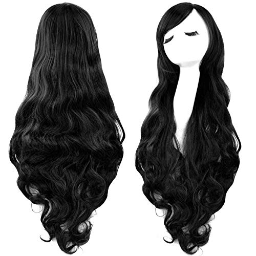 Rbenxia Curly Cosplay Wig Long Hair Heat Resistant Spiral Costume Wigs Anime Fashion Wavy Curly Cosplay Daily Party Pink 32" 80cm