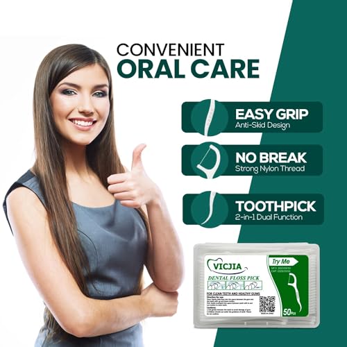 VICJIA Dental Floss Stick and Toothbrush, Portable Dental Floss Box, Home Pack of 500 Dental Floss Sticks (Pack of 500)