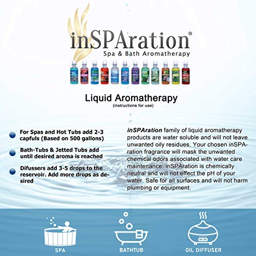 inSPAration Spa and Bath Aromatherapy 374X Spa Liquid, 9-Ounce, Pomegranate