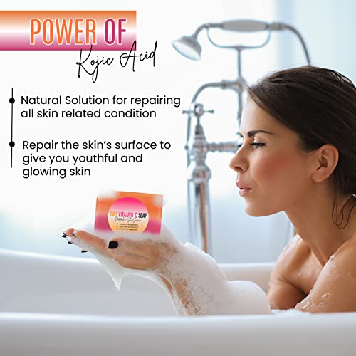 DERMAXGEN Organic Kojic acid & Vitamin C Soap Bar | Arbutin, Glutathione | Advanced Glowing formula, Replenish, & Radiant Skin | Pure Natural Pigmentation For Face & Body - 5 OZ Each (Pack 1)