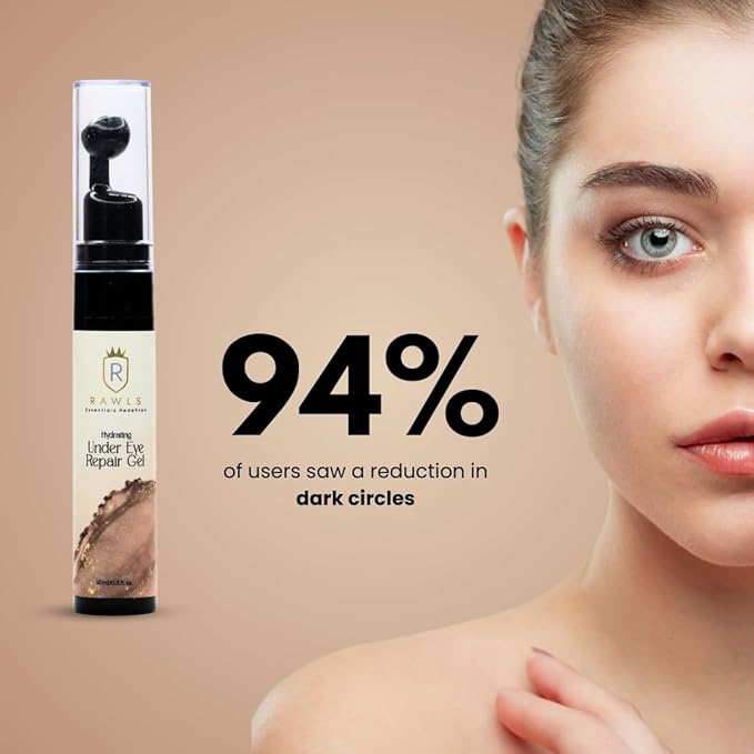 5% Caffeine Eye Serum and Under Eye Roller Cream for Dark Circles and Puffiness, Caffeine Eye Cream with 360° Massage Ball Reduce Wrinkles and Fine Lines-0.5 fl oz