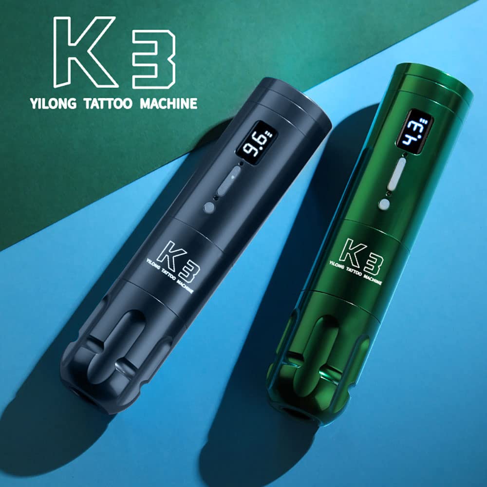 Tattoo Gun Kit, YILONG Cartridge Tattoo Pen Kit with LCD Display Rotary Tattoo Supplies, Two-in-one Tattoo Machine Kit with 1900mAh Coreless Motor for Artists and Beginners