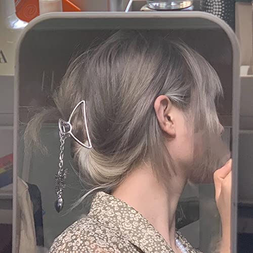 GGOOB Hair Clip, Fairy Grunge Aesthetic Jewelry (Style 2), 7.7cm/3inches, Alloy, Silver, Unisex, 1x Hair Claw