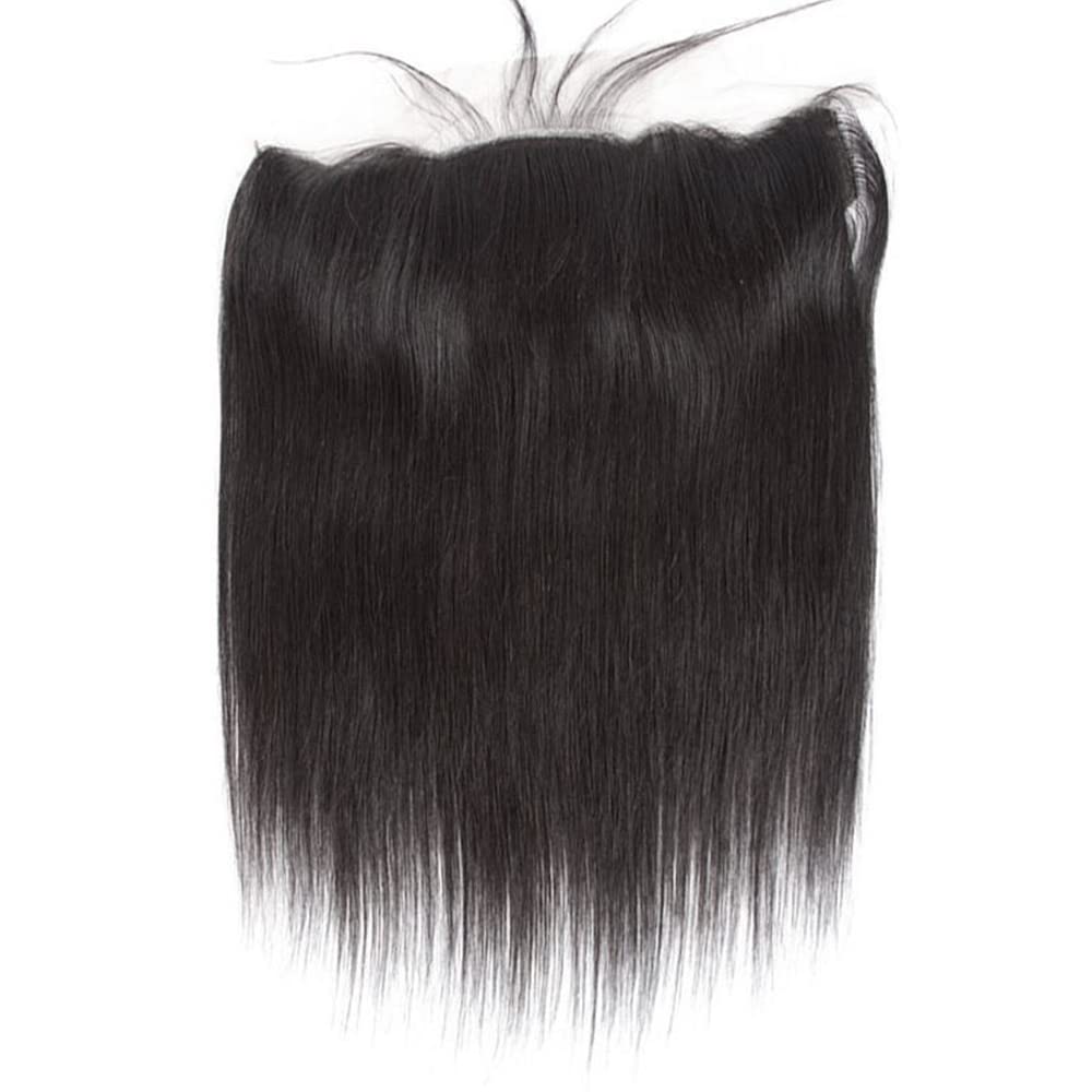 Feibin 13x4 Lace Frontal Closure Ear To Ear Free Part lace Closure Brazilian Silky Straight Frontal Human Hair Extension Pre-Plucked Frontal Closure Natural Color 12 Inch Christmas Decorations