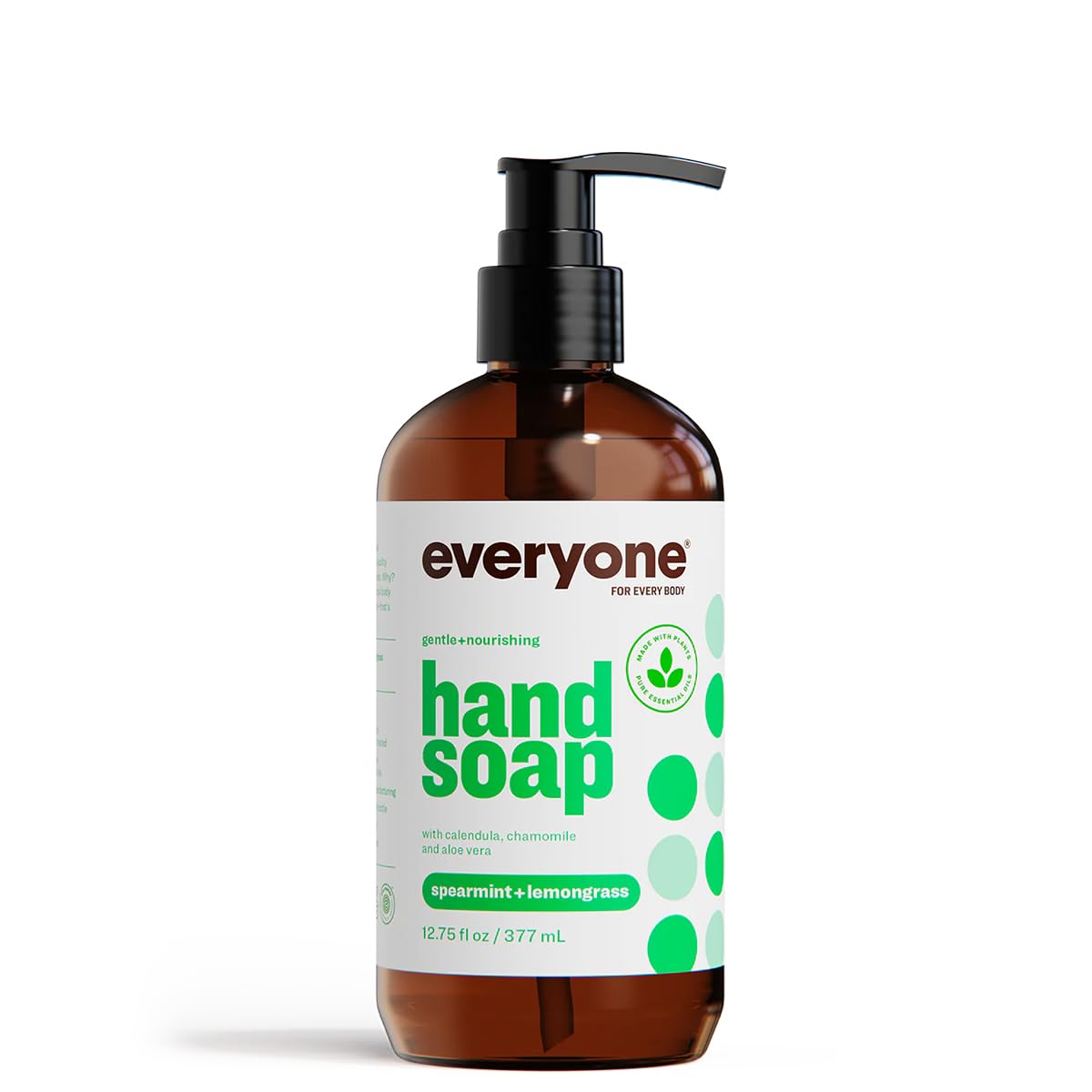 Everyone Liquid Hand Soap, 12.75 Ounce (Pack of 1), Spearmint and Lemongrass, Plant-Based Cleanser with Pure Essential Oils