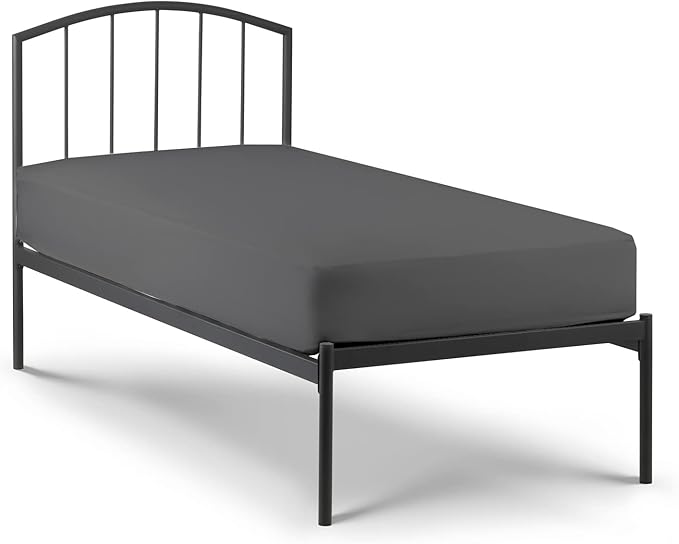 NON Sticky cotton 4 PC Cot Sheet Sets 28x75, 100 Percent Fitted Sheet- Perfect for Narrow Twin/Rv Bunk/Camping Cot/Guest Bed, Sheets Bunk Bed-Fits Upto 4-8'' Deep Mattress- Dark Grey Solid