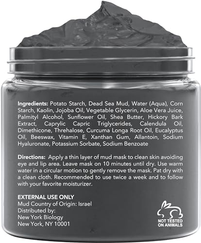 New York Biology Dead Sea Mud Mask for Face and Body Infused with Eucalyptus - Spa Quality Pore Reducer for Acne, Blackheads and Oily Skin - Tightens Skin for A Healthier Complexion - 8.8 oz