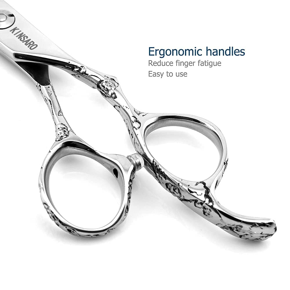 Hair Scissors Set 5.5 Inch Professional Barber Scissors Set Hair Cutting Scissors Hairdresser Scissors Thinning Shears 440C KINSARO