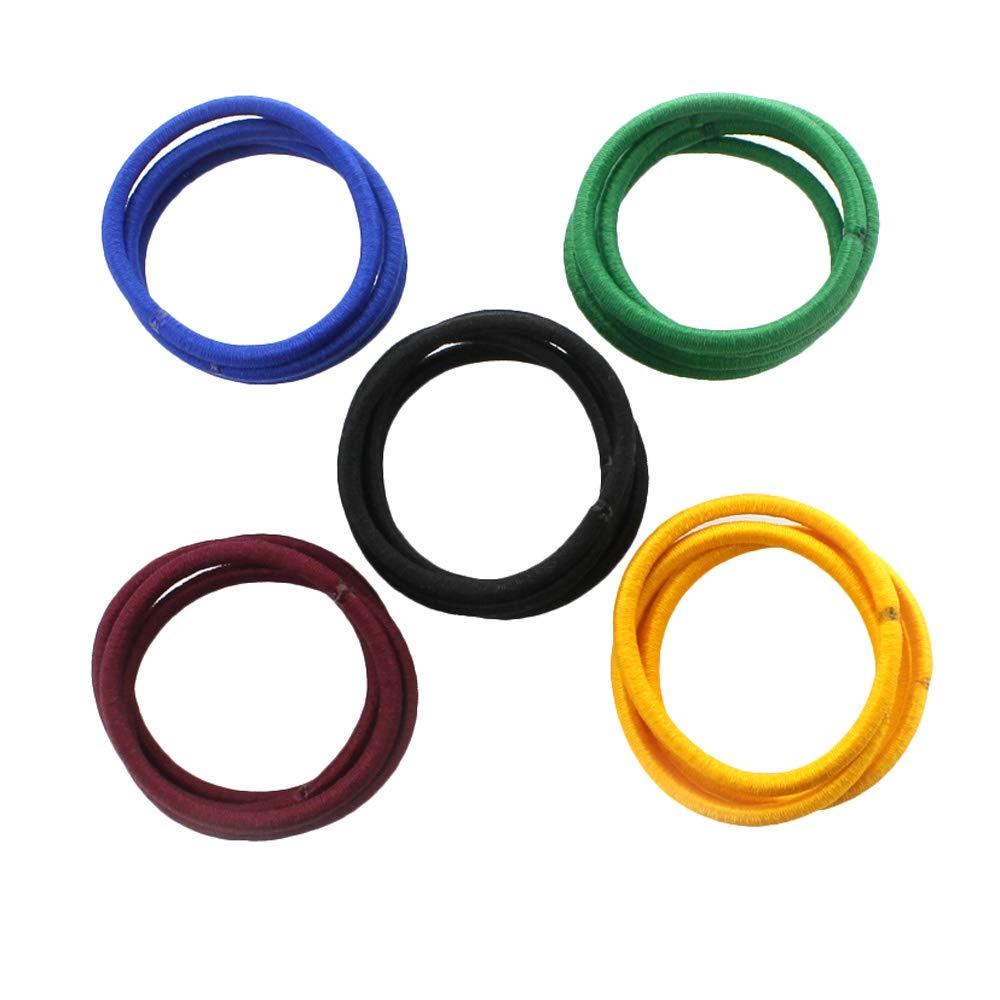 My Lello Hair Elastics Hair Ties, Professional Grade Ponytail Holders - 60 Pack Variety Neutral A