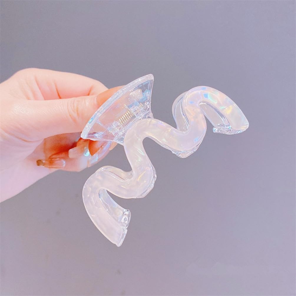 Hair Claw Clips, 3.5 Inch Hair Banana Barrettes, Mermaid Color Hair Clips Cellulose Acetate Large Hairpin Plastic Rectangle Stylish Hair Accessories for Women Ladies, 3 Pack