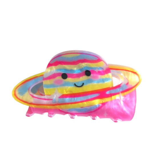 Clip Sugar Cartoon Planet Hair Clip,Acrylic Hair Clip,Small Claw Clip for Women, 1 Count (Pack of 1)