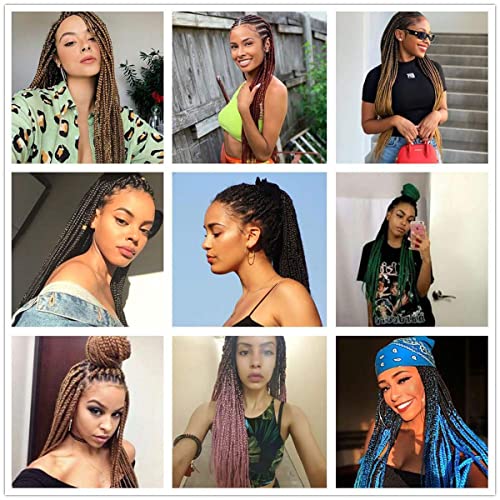 Blue Braiding Hair Pre Stretched EZ Braiding Hair 3 Packs/Lot 26 Inches Yaki Texture Braiding Hair Hot Water Setting Synthetic Fiber for Crochet Hair Extensions（3 packs，blue#）