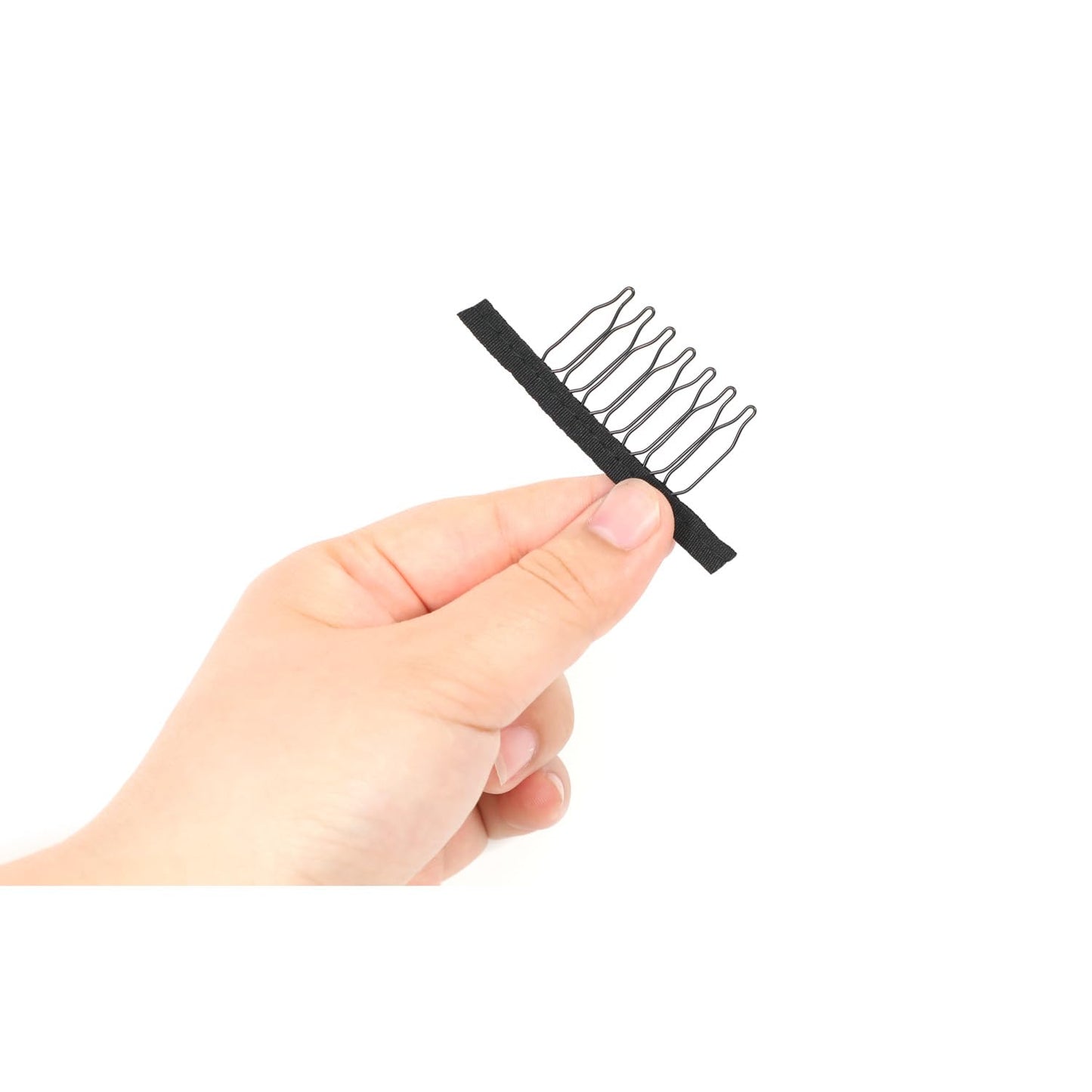 JIUSERLU 20 Pieces Wig Combs, 7-teeth Wig Clips to Secure Wig, Wig Accessories Tools For Making Wig Caps, Black (20 Pcs)