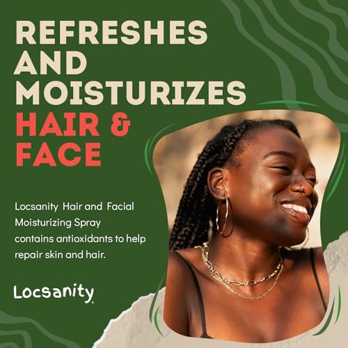 Locsanity Pure Rosewater Hair and Facial Spray – Trial Size Hydrating Face Mist to Soothe, Refresh, and Rejuvenate Skin, Reduce Oil and Buildup (4oz)