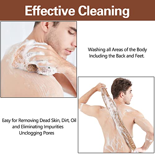 Exfoliating Washcloth Towel Body Scrubber Loofah African Net Bathing Sponge Back Scrubber for Shower Mesh Pouf Sponge Skin Smoother for Daily Use or Stocking Stuffer Bathroom Accessories 2pcs