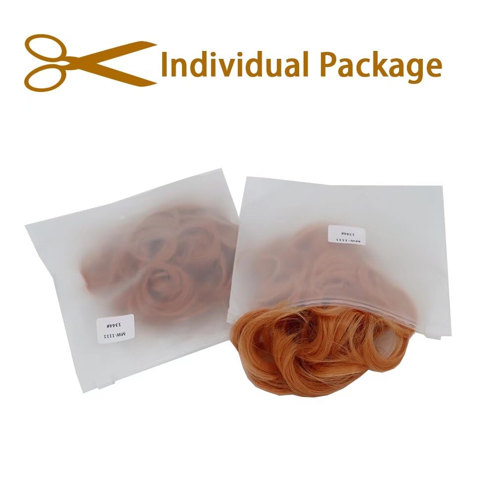 iLUU 2pcs/pack Peach Color Messy Hair Bun Extensions Chignons Fashion Style Hair Synthetic Friendly Fiber Hairpieces Hair Scrunchie Scrunchy Updo Hairpiece Wig for Women Girls Party Use