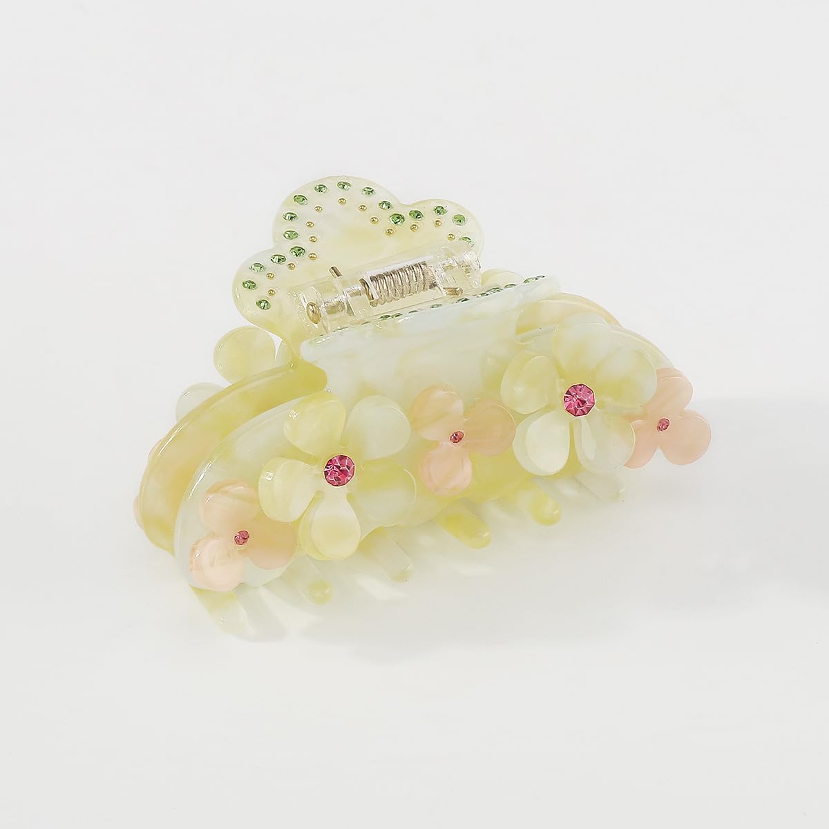 Lovely Floral Hair Clip,Acetate Claw Clip for Women,Women Hair Accessories,Yellow