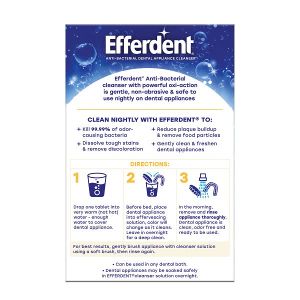 Efferdent Denture Care, Variety Pack, Denture Cleanser Tablets (20ct), Overnight Denture Cleanser Tablets (90ct) (2 of each)