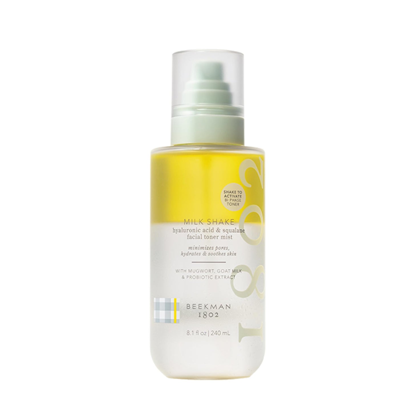 Beekman 1802 Milk Shake Hydrating Face Mist - Hyaluronic Acid & Squalane Facial Mist Minimizes Pores & Gently Moisturizes - Makeup Setting Spray - Fragrance-Free