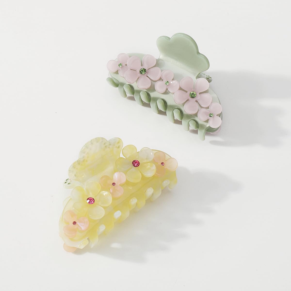Lovely Floral Hair Clip,Acetate Claw Clip for Women,Women Hair Accessories,Yellow
