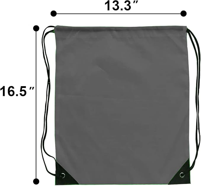 Drawstring Bags 42 Pcs Drawstring Backpack Bulk String Backpack Cinch Bag Sackpack for Men Women Gym (Gray)