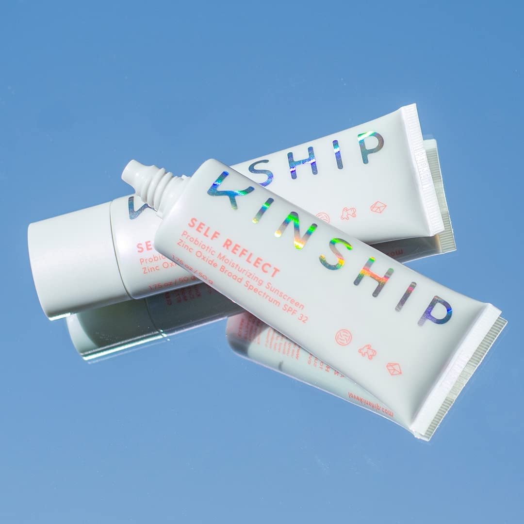 Kinship Self Reflect Probiotic Moisturizing Sunscreen SPF 32 1.75oz + 3.5oz Bundle - For Face & Body - Lightweight 100% Mineral SPF for Sensitive Skin - Sheer Zinc Oxide Sunblock - Clean & Reef Safe
