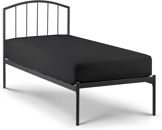 4-PC Fitted Sheet 30x80, 100% Cotton - Perfect for Narrow Twin/RV Bunk/Camping Cot/Guest Bed, Fits Upto 4-8" Deep Mattress - Charcoal Solid