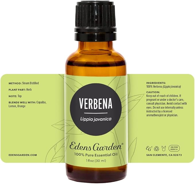 Edens Garden Verbena Essential Oil- 100% Pure Premium Grade, Undiluted, Natural, Therapeutic, Aromatherapy, The Best for Diffuser, Candle, Laundry, Kid Safe 30 ml (1 fl oz)