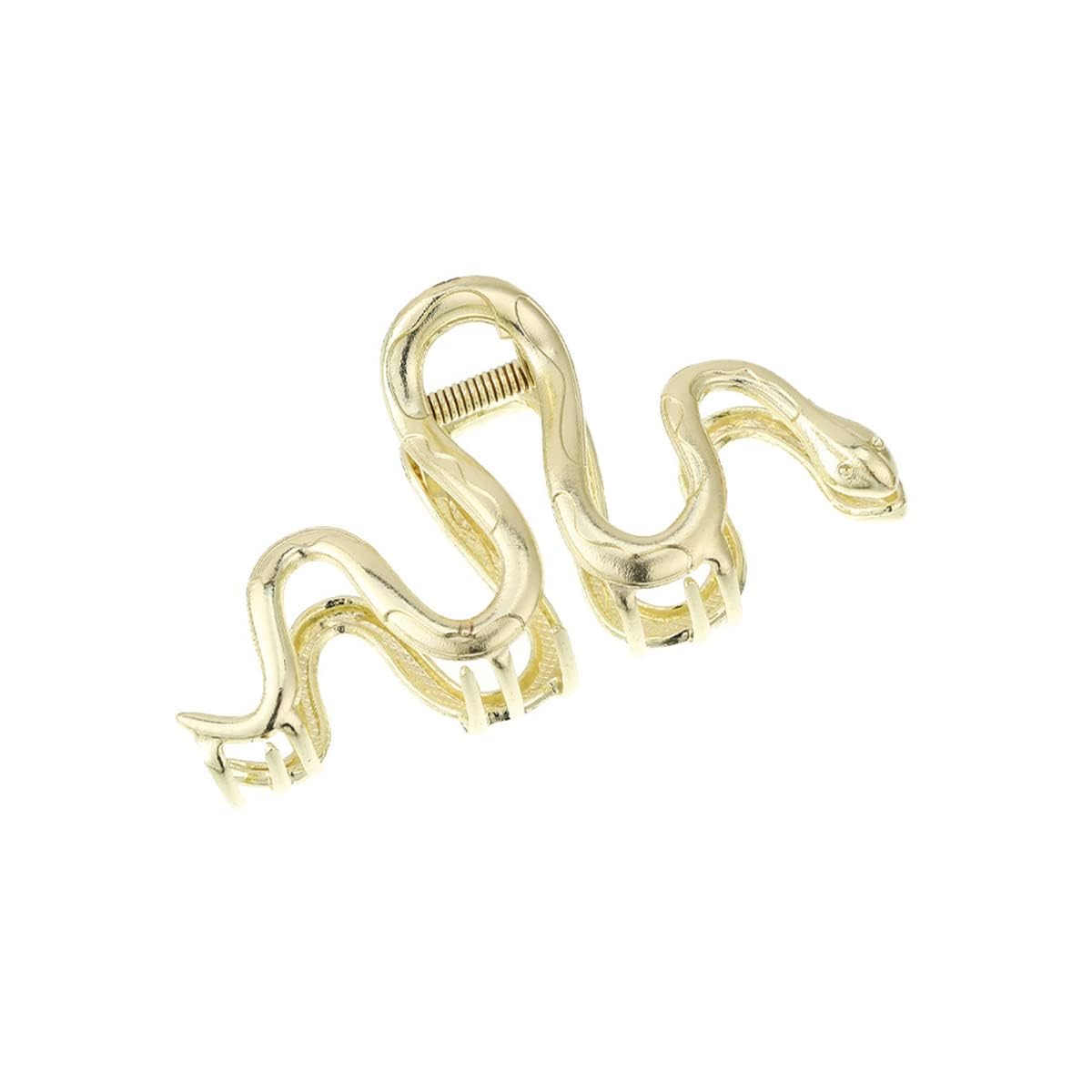 IQUQIXL Snake Hair Claw Clips for Women, Metal Butterfly Spider Lily of the Valley Flower Silver Hair Clip Elegant Snake Design Large Hair Clamps for Thick Hair Accessories (Style 2)