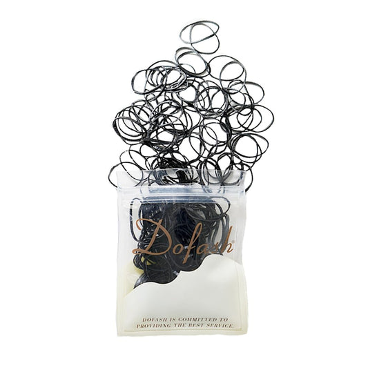 Dofash Hair Ties for Women's Hair, 2 * 75MM Polybands Hair Elastics, 200pcs (Black)
