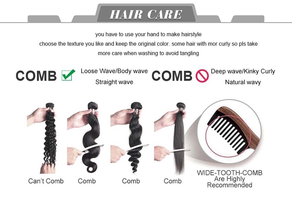 Loose Deep Wave Bundles Human Hair 8A Grade Unprocessed Brazilian Human Hair Weave Extensions Double Weft Remy Hair Wet and Wavy Bundles Soft and Silky for Black Women (22 22 22 inch,3 Bundles)