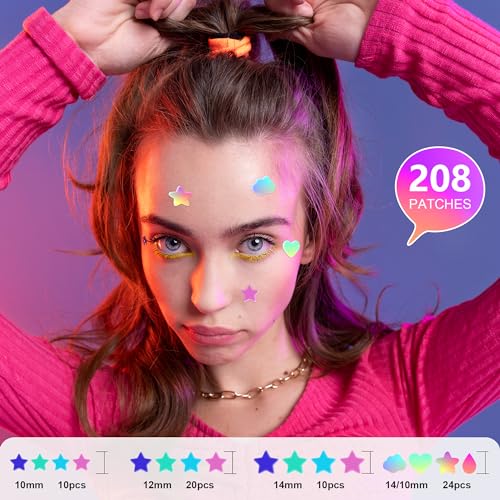 Jo Dominic 224 Counts Cute & Fashion Stars Pimple Patches for Face, Hydrocolloid Acne Patches, Zits Absorbing Patch, Covering Zits and Blemishes with Salicylic Acid, Tea Oil & Centella, Cruelty Free