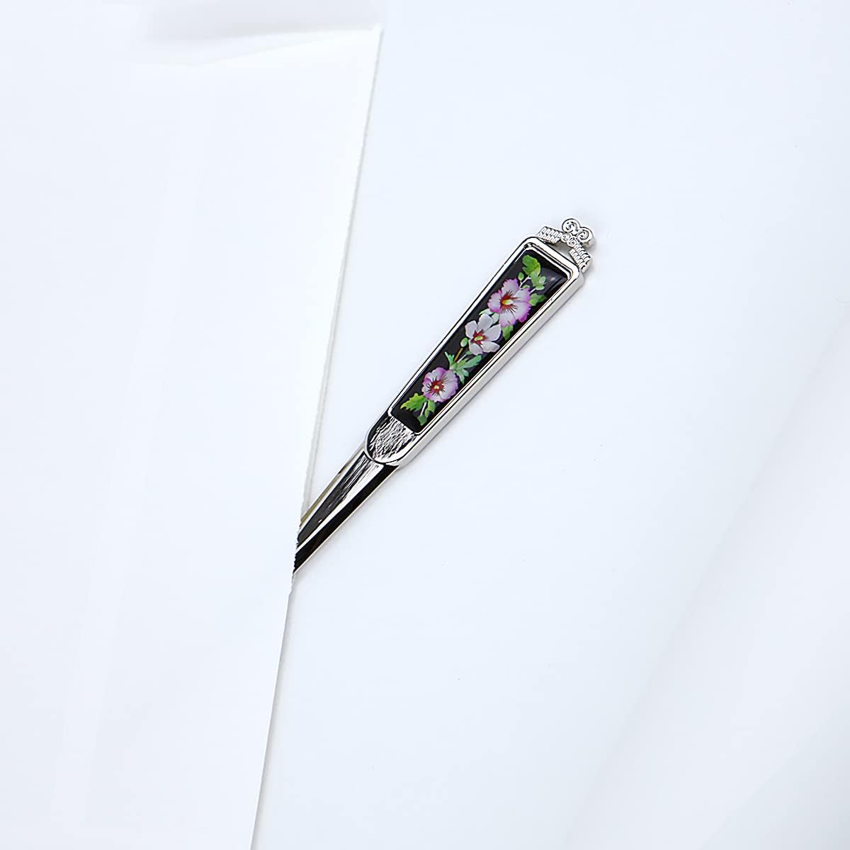 Envelope Opener Cutter Knife – 168mm Decorative Letter Opener for Envelopes, Boxes, Packages – Premium Rustproof Iron Letter Opener for Everybody – Anti-Fingerprint Treatment (Rose of Sharon)
