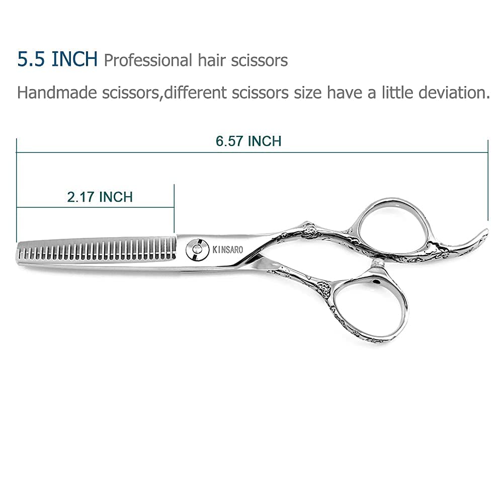 Barber Scissors Set 5.5" Professional Hair Scissors Set Hair Cutting Shears Haircut Shears Hair Thinning Scissors Kinsaro