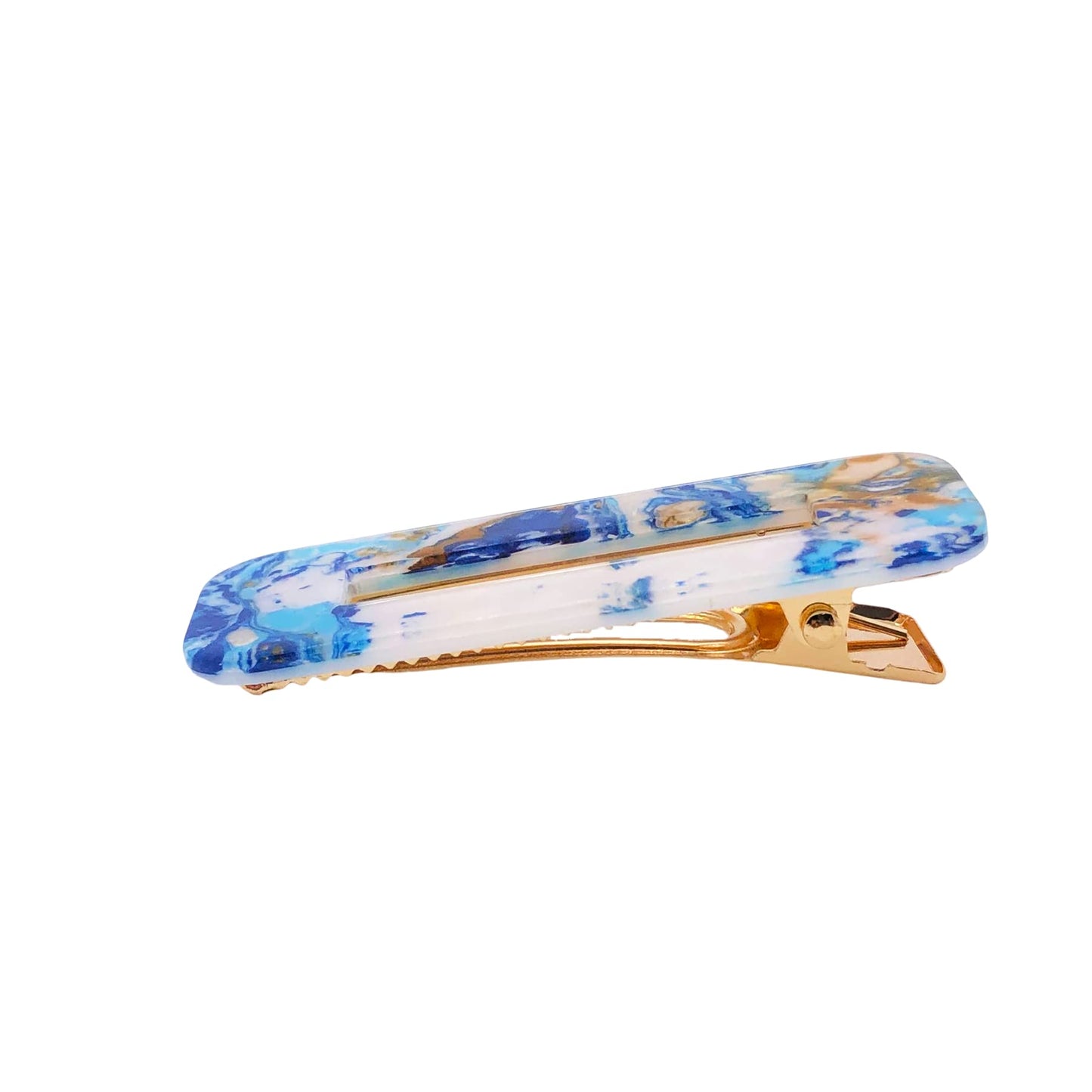 2PCS Fashion Hair Clips for Women Girls Acrylic Hairpins Duckbill Hair Accessories Hollow Map Dark Blue