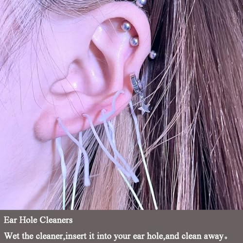 Ear Piercing Kit-18 PCS Disposable Self Ear Piercing Gun Piercing Tools with Gold Earrings Stud Ear Hole Cleaners (4G204)