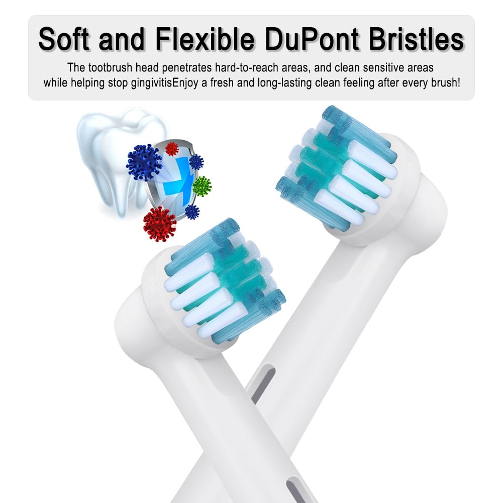 Toothbrush Replacement Heads Refills for Oral B - Precision Clean Brush Head for Gentle & Effective Cleaning and Optimal Dental Care, by DeBizz (16)