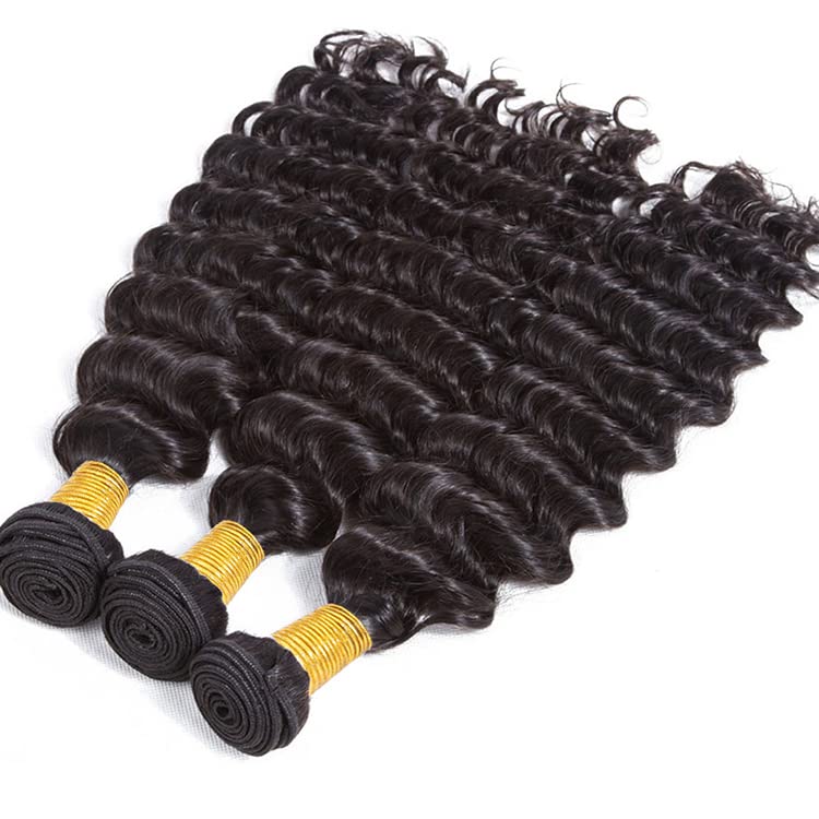 Loose Deep Wave Bundles Human Hair 8A Grade Unprocessed Brazilian Human Hair Weave Extensions Double Weft Remy Hair Wet and Wavy Bundles Soft and Silky for Black Women (22 22 22 inch,3 Bundles)