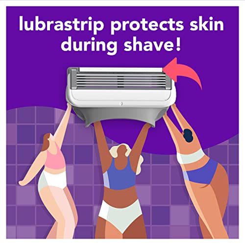 joy Razors for Women, 1 Handle, 4 Razor Blade Refills, Lavender, Lubrastrip to Help Avoid Skin Irritation