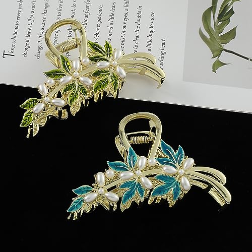 Eddie Munson Butterfly, Flower, and Leaf Hair Claw Clips Set for Women and Girls - Metal Large Hairpins for Thin, Thick, Long, or Short Hair (3 PCS)