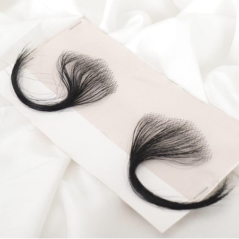 Lumhun HD Lace Edges Baby Hair for Black Women 2Pcs HD Lace Edges Fake Baby Hair Pieces Virgin Human Hair Swiss Hairline Instant Remy Baby Hair