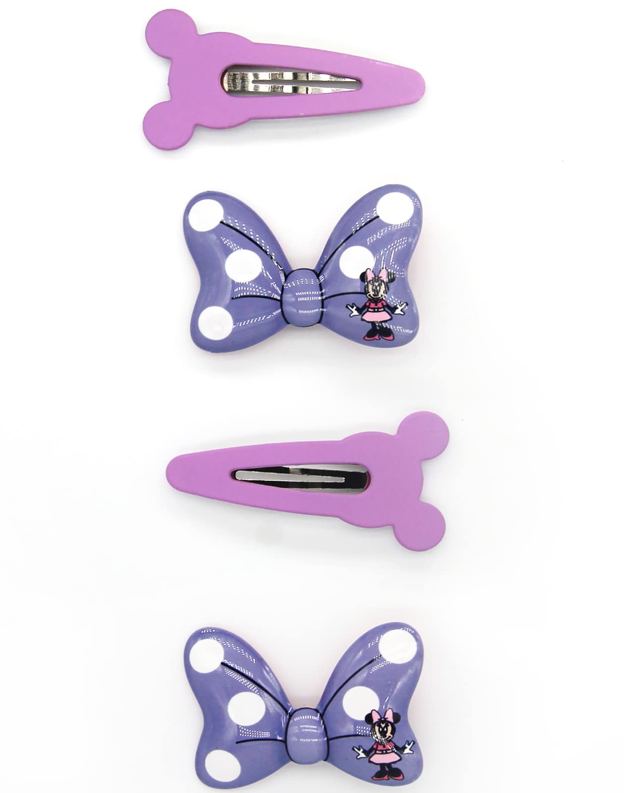 Hair Clips, 2 Pairs of Bow Shape Cartoon Design Hair Accessories for Girls Snap Hair Clips Party Bowknot Children's Gift 4 Pieces (Purple) by TANLOMY