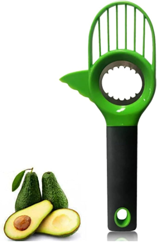 3-in-1 Avocado Slicer Tool - Avocado Cutter, Corer, Peeler & Knife with Stainless Steel Digger | Kitchen Gadget for Avocado & Fruits