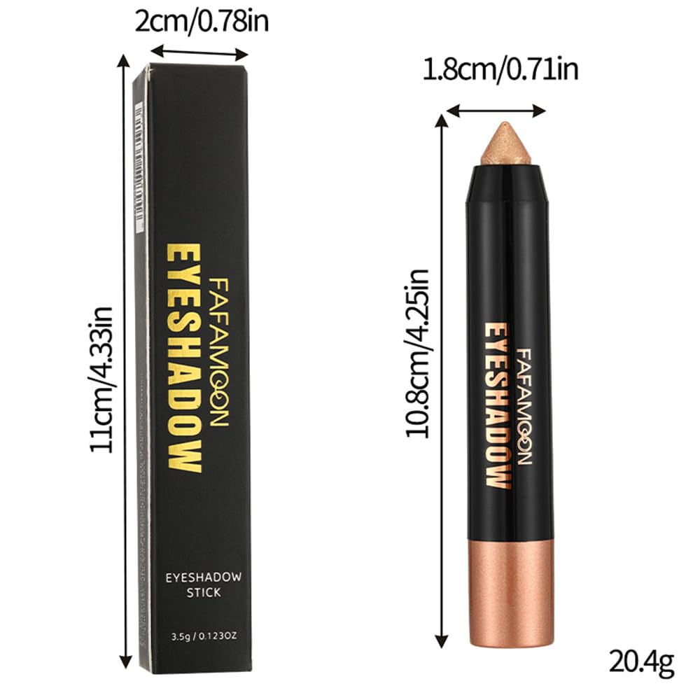 3Pcs Monochrome Cream Shimmer Glitter Eyeshadow Pencil Stick for Women, Eye Shadow Eyeliner Pencil Sticks Makeup, sombras para ojos, Waterproof, Vegan & Cruelty-Free, (03+05+07, 3Pcs)